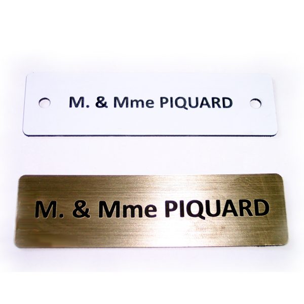 Plaque de porte d'entrée personnalisable avec nom ou adresse étiquette  hors-porte de différentes formes et tailles en stratifié plastique  personnalisé